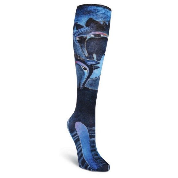 Laurel Burch Indigo Horses Knee high Socks - Picture 2 of 8